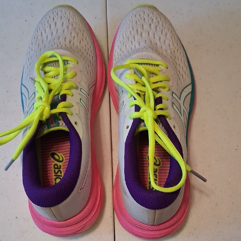 Asics Pink Purple Athletic Shoes for Running